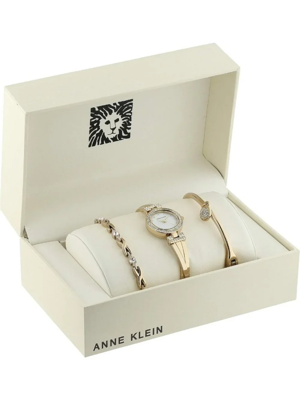 Elegant Crystal Accented Bangle Watch & Bracelet Set for Women - Stylish
